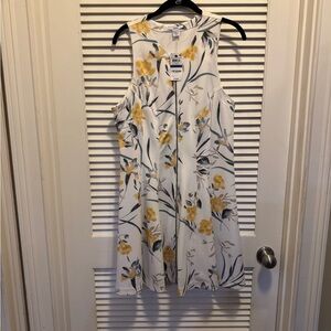 Bar III Floral Mini scuba Dress - White and Yellow